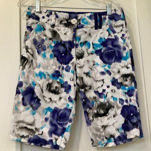 GG Blue 11 inch inseam Size 2 Purple and Turquoise Bermuda Golf shorts